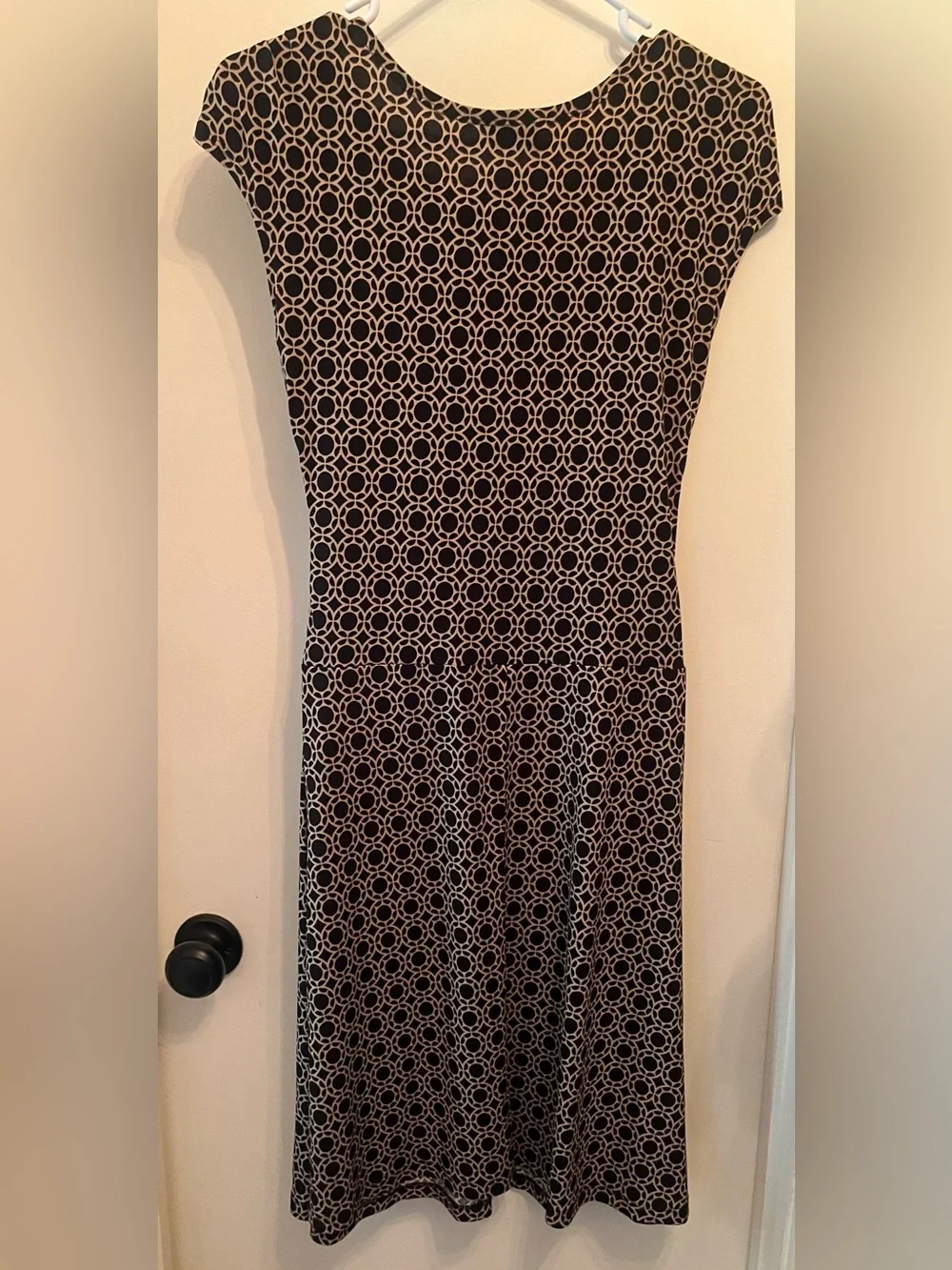En Focus Studio Geometric Ruched Midi Dress—Size 8